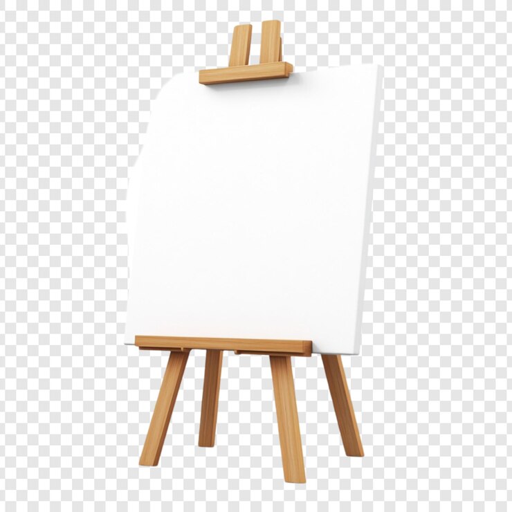 Kostenlose PSD leere leinwand auf hölzerner staffel bereit für künstlerische kreationen, die kreativität und fantasie inspirieren