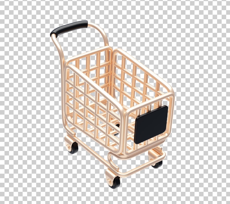 Kostenlose PSD leere schwarze einkaufswagen-symbol 3d-illustration