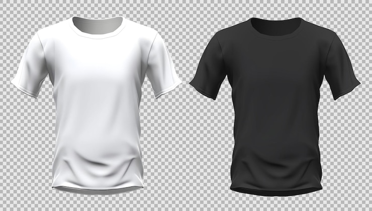Kostenlose PSD leere weiße und schwarze t-shirt-vorderansicht