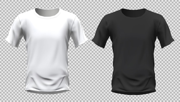 leere weiße und schwarze T-Shirt-Vorderansicht