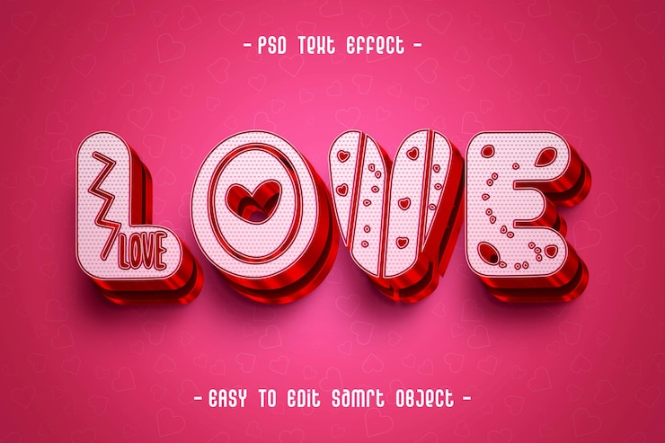 Kostenlose PSD liebes-valentines-text-effekt, der bearbeitet werden kann