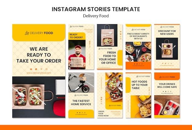 Lieferung lebensmittel instagram geschichten vorlage