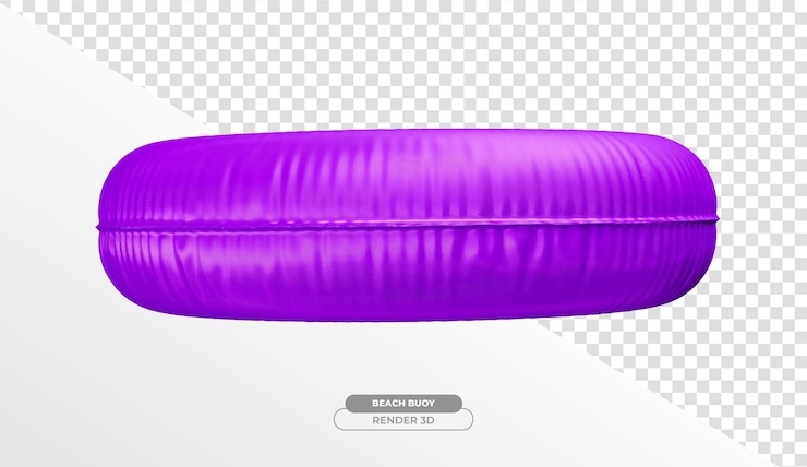 Kostenlose PSD lifebuoy lila in realistischem 3d-render mit transparentem hintergrund