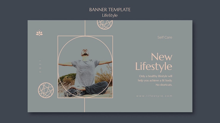 Kostenlose PSD lifestyle-inspirations-banner-vorlage mit foto