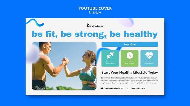Lifestyle-Konzept Youtube-Cover-Vorlage