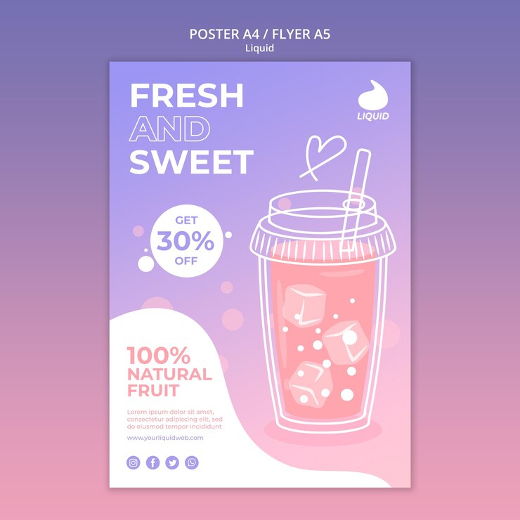 Kostenlose PSD liquid flyer vorlage