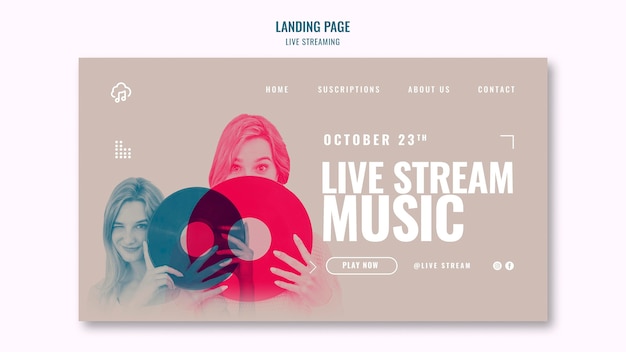 Live-streaming-landingpage-template-design