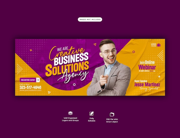 Live-Webinar für digitales Marketing und Facebook-Cover-Vorlage für Unternehmen