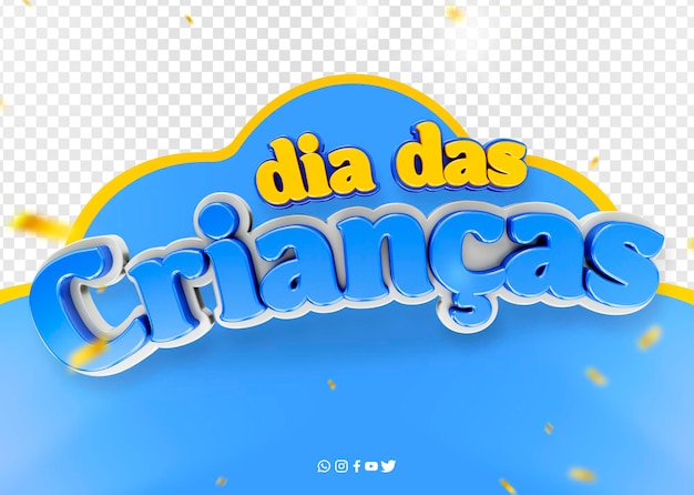 Kostenlose PSD logo 3d-feier kindertag in brasilien dia das criancas in brasilien