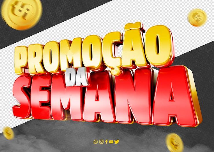 Kostenlose PSD logo 3d render aktion der woche für werbekampagnen kompositionen promocao da semana