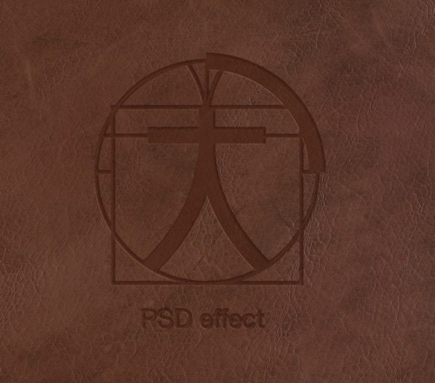 Logo-Effekt auf Ledermodell
