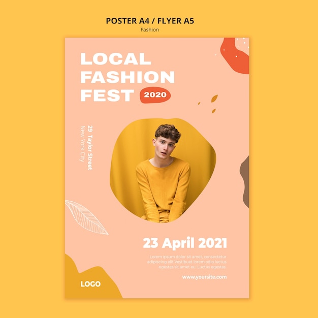 Lokale Expo männliche Mode Flyer Vorlage