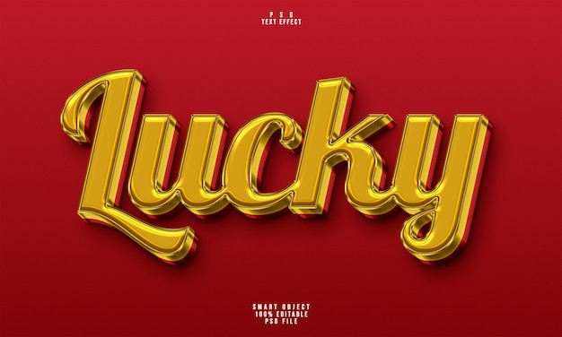 Kostenlose PSD lucky 3d bearbeitbarer texteffekt