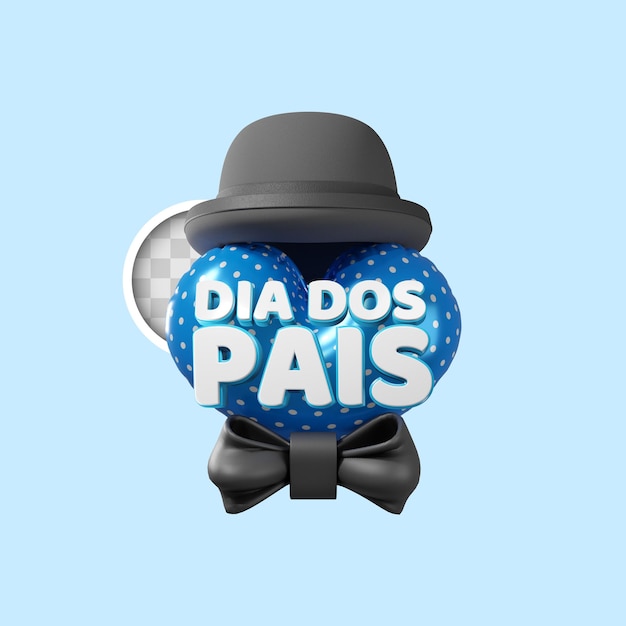 Kostenlose PSD luftballons quotdia dos paisquot vatertag 3d-darstellung