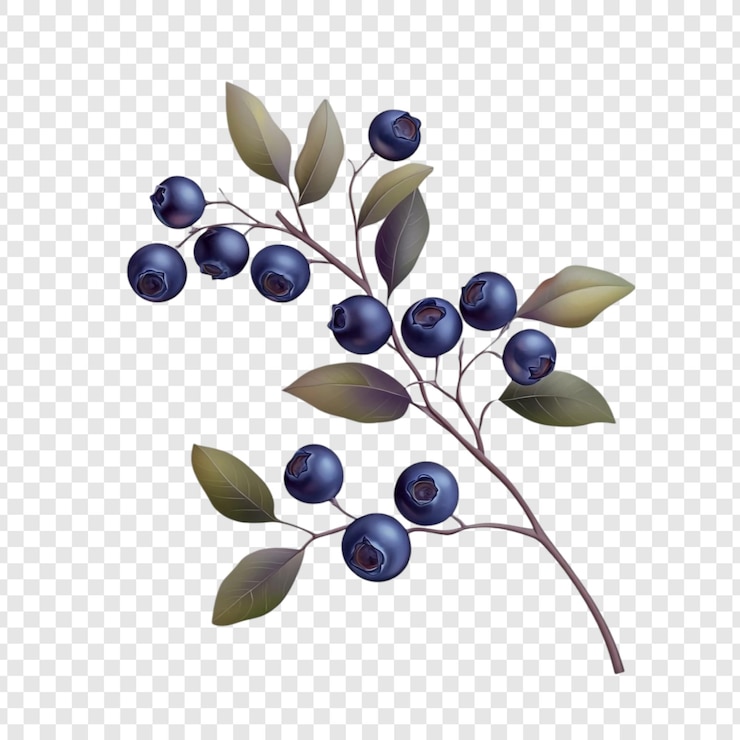Kostenlose PSD luscious blueberries branch ein lebendiges stillleben der natur süße