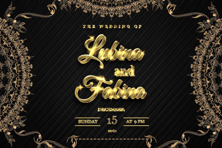 Kostenlose PSD luxuriöse handgezeichnete goldene florale save-the-date-hochzeitseinladungskartenvorlage design mockup
