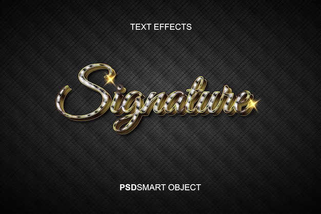 Luxuriöser bearbeitbarer Texteffekt-Signatur-Gold-3D-Textstil