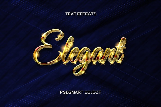 Luxuriöses, elegantes gold-3d-textstil-mockup