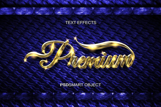 Kostenlose PSD luxuriöses modell im goldenen premium-3d-textstil