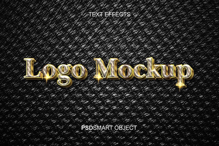 Kostenlose PSD luxus-logo-mockup 3d-textstil