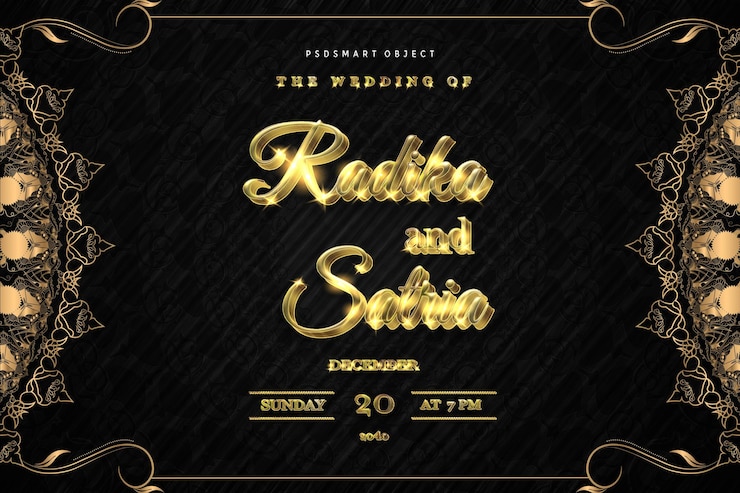 Kostenlose PSD luxus save the date hochzeitseinladungskarte mockup