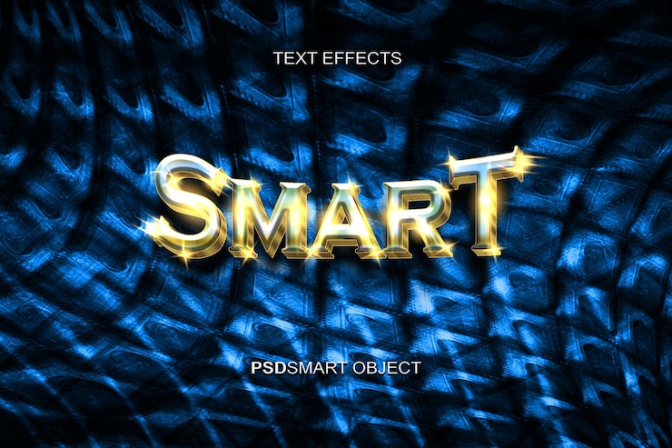 Kostenlose PSD luxus-smart-gold-3d-textstil-mockup