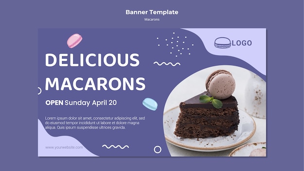 Kostenlose PSD macarons konzept-banner-vorlage