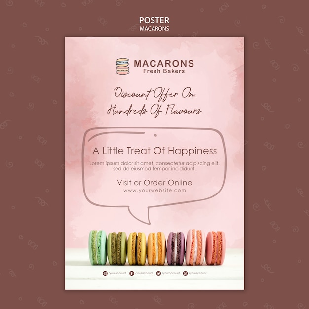 Macarons konzeptplakatschablone