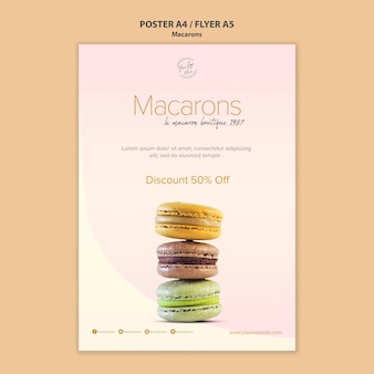 Macarons verkauf poster stil