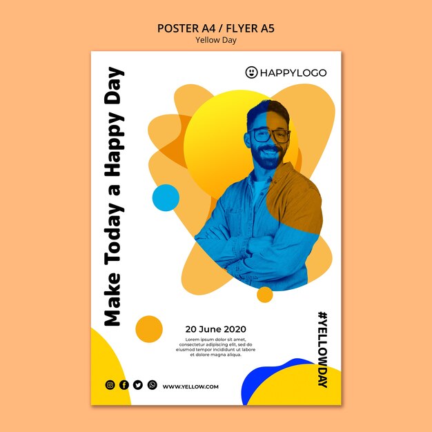 Machen Sie heute ein gelbes Happy Day Poster