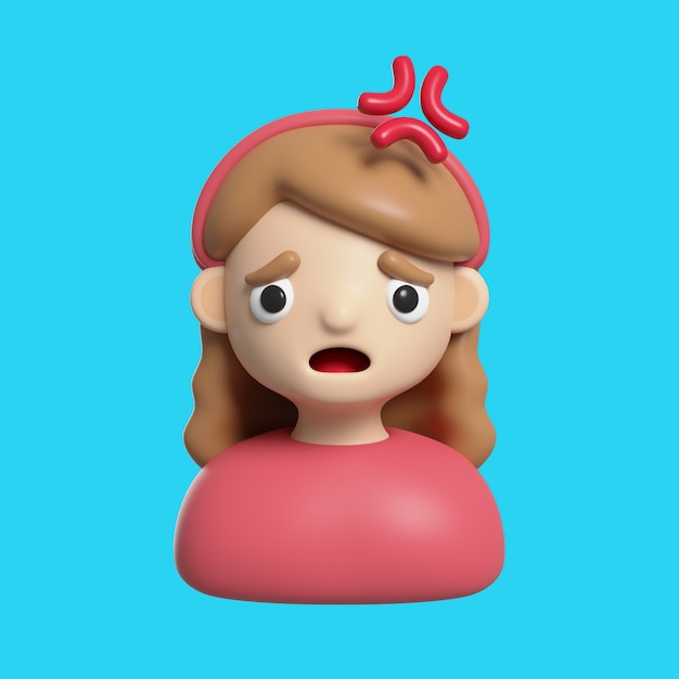 Kostenlose PSD mädchen-avatar-emoji-3d-symbol