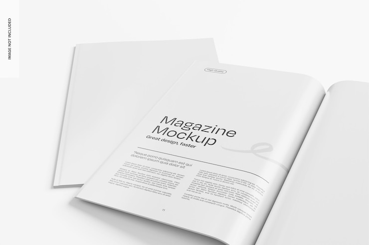 Kostenlose PSD magazin-mockup geöffnet und geschlossen