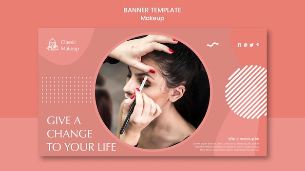 Kostenlose PSD make-up konzept banner vorlage