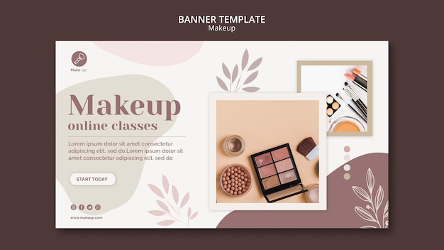 Kostenlose PSD make-up konzept banner vorlage