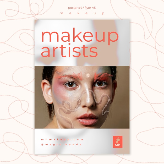 Kostenlose PSD make-up konzept poster vorlage