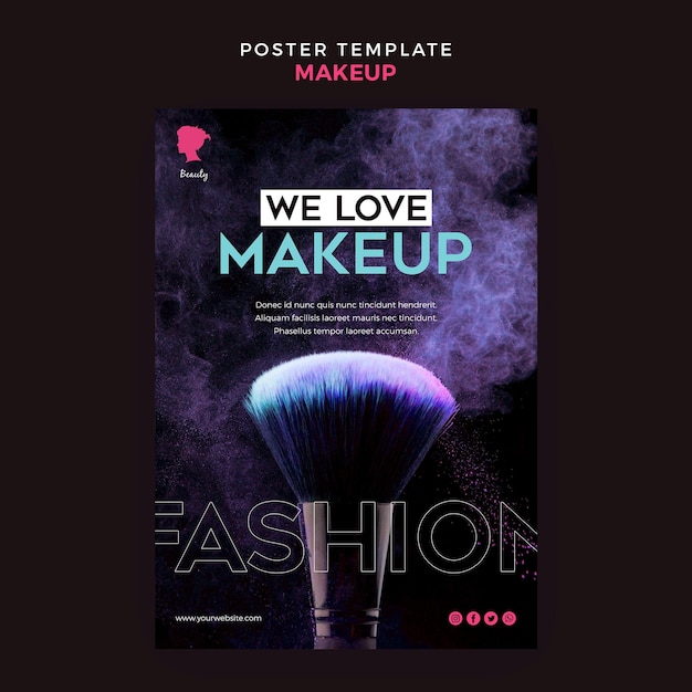 Kostenlose PSD make-up poster vorlage design