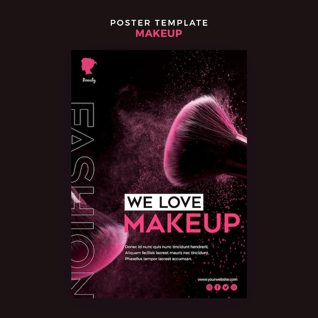 Kostenlose PSD make-up poster vorlage thema