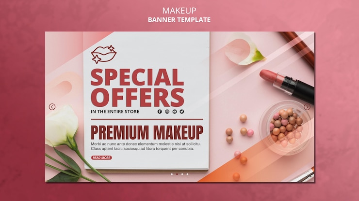 Kostenlose PSD make-up sonderangebot banner vorlage
