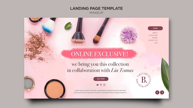 Makeup landing page template design