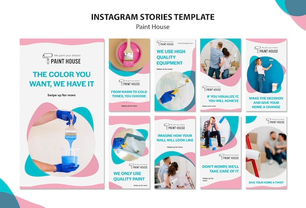 Kostenlose Vorlage Malen Sie Haus Konzept Instagram Geschichten Vorlage