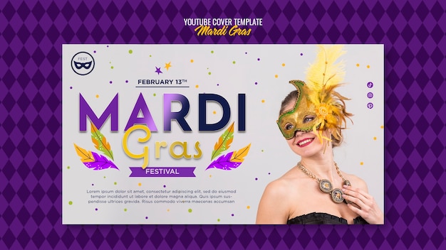 Kostenlose PSD mardi gras vorlage-design