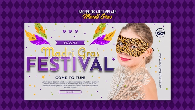 Kostenlose PSD mardi gras vorlage-design