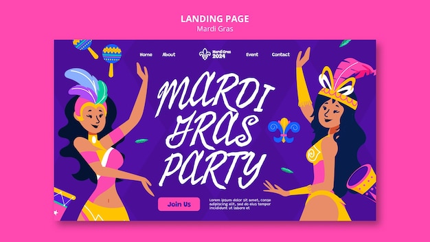 Kostenlose PSD mardi gras vorlage-design