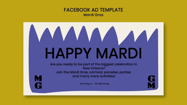 Kostenlose PSD mardi gras vorlage-design