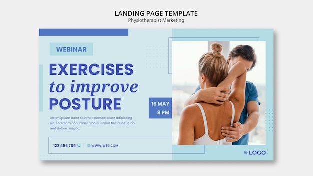 Kostenlose PSD marketing-landingpage für physiotherapeuten