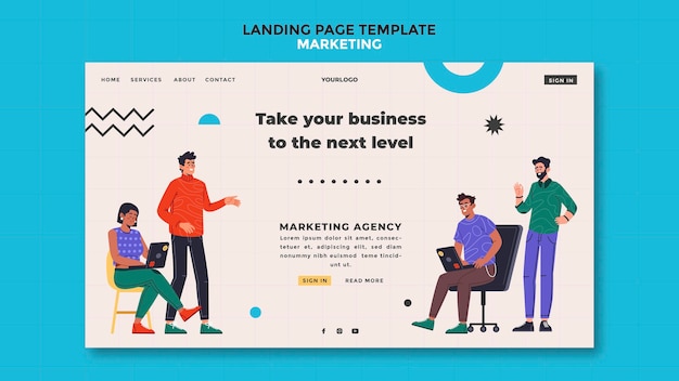 Kostenlose PSD marketing-landingpage