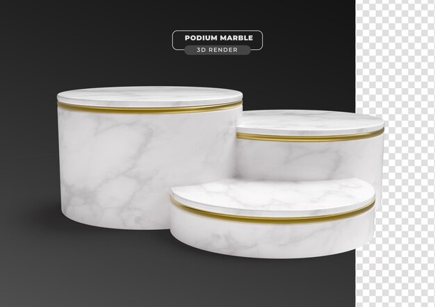 Marmorpodium 3d realistischer Render mit transparentem Hintergrund