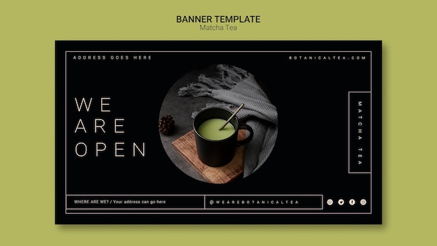 Matcha tee banner vorlage konzept