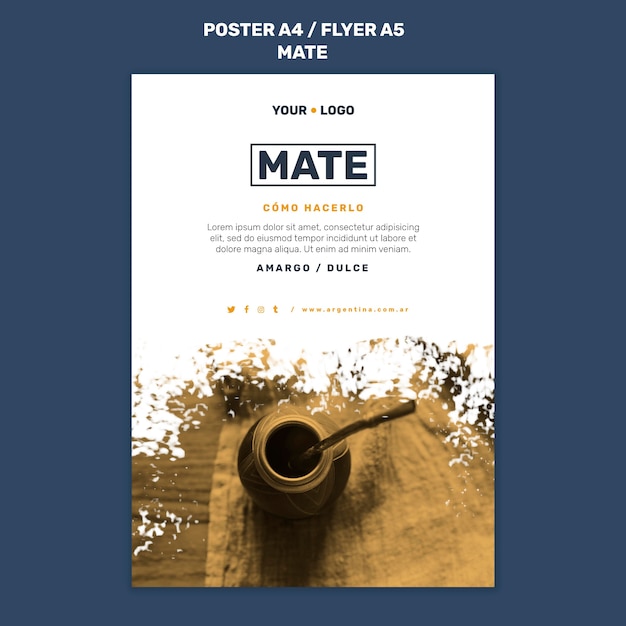 Mate konzept flyer vorlage