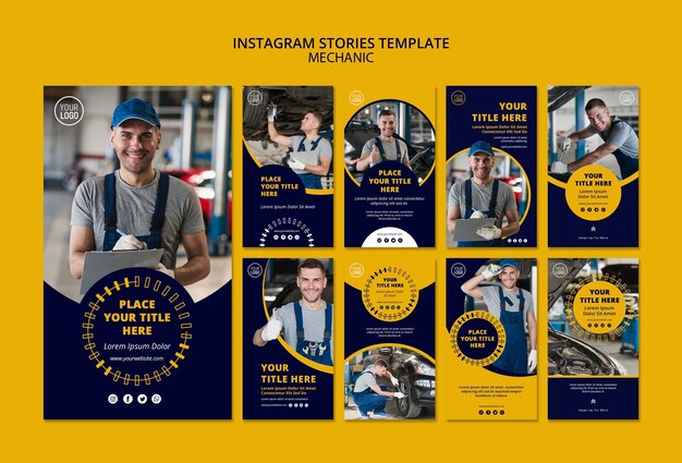 Mechaniker Business Instagram Geschichten Vorlage